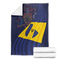 National flag design blanket with stacked white towels, blue and yellow cross flag print