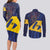 Barbados Independence Day Couples Matching Long Sleeve Bodycon Dress and Long Sleeve Button Shirt National Flag Design - Wonder Print Shop