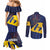 Barbados Independence Day Couples Matching Mermaid Dress and Long Sleeve Button Shirt National Flag Design