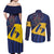 Barbados Independence Day Couples Matching Off Shoulder Maxi Dress and Long Sleeve Button Shirt National Flag Design - Wonder Print Shop