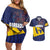 Barbados Independence Day Couples Matching Off Shoulder Short Dress and Hawaiian Shirt National Flag Design - Wonder Print Shop