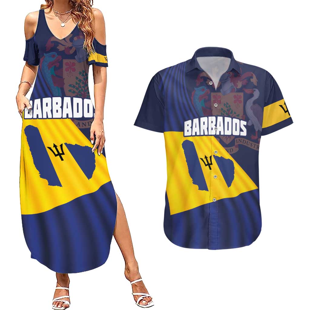 Barbados Independence Day Couples Matching Summer Maxi Dress and Hawaiian Shirt National Flag Design - Wonder Print Shop