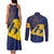 Barbados Independence Day Couples Matching Tank Maxi Dress and Long Sleeve Button Shirt National Flag Design - Wonder Print Shop