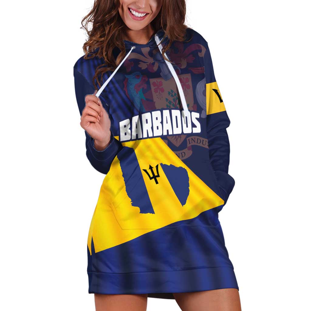 Barbados Independence Day Hoodie Dress National Flag Design - Wonder Print Shop