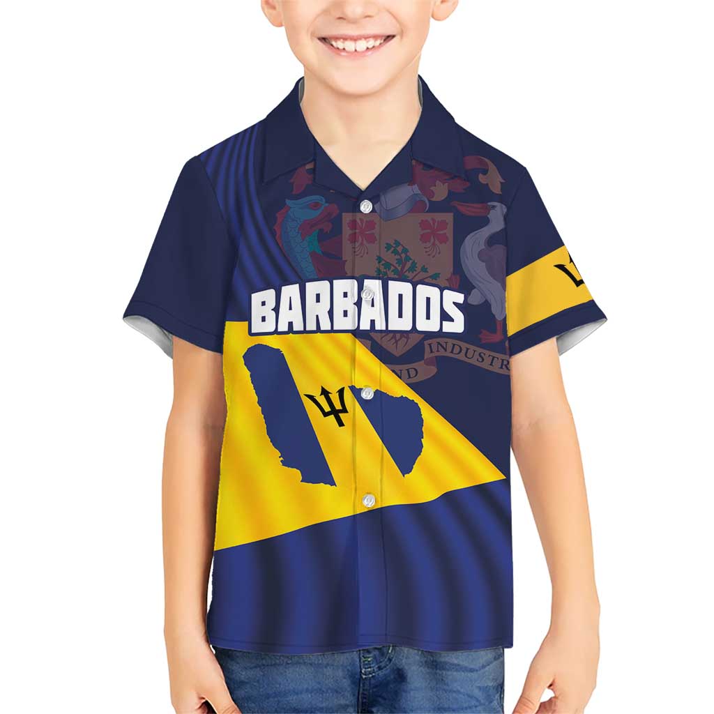 Barbados Independence Day Kid Hawaiian Shirt National Flag Design - Wonder Print Shop