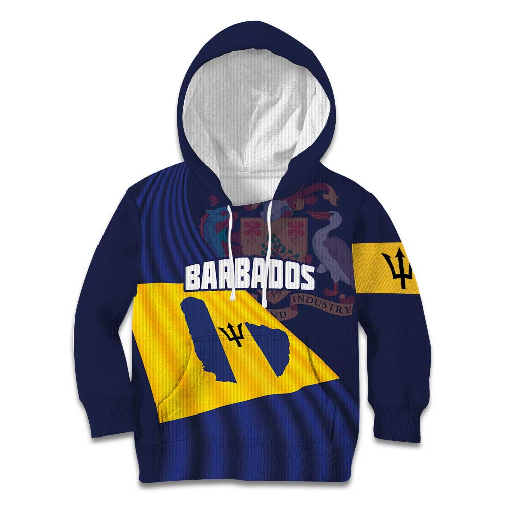 Barbados Independence Day Kid Hoodie National Flag Design - Wonder Print Shop