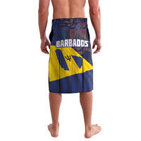 Barbados flag print swim shorts with 'BARBADOS' waistband graphic