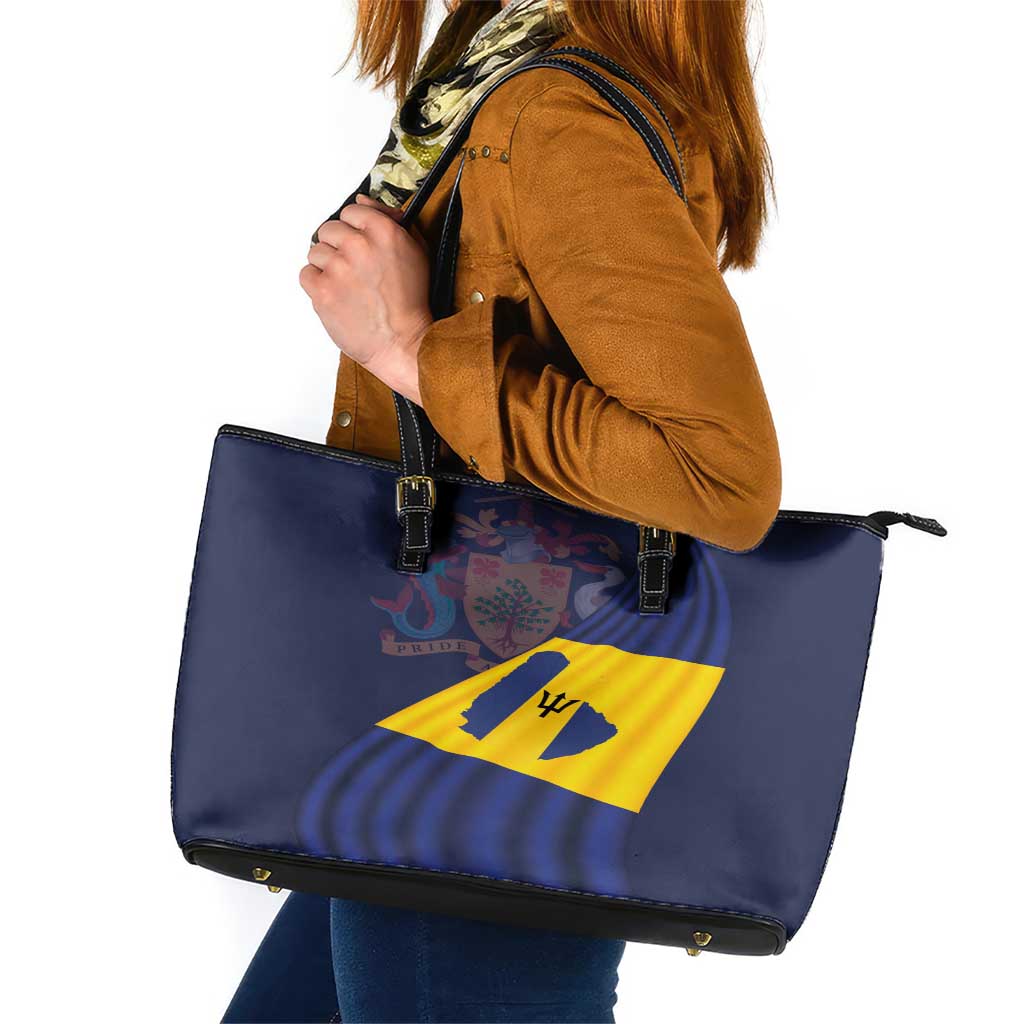 Barbados Independence Day Leather Tote Bag National Flag Design - Wonder Print Shop