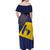 Barbados Independence Day Off Shoulder Maxi Dress National Flag Design - Wonder Print Shop