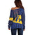 Barbados Independence Day Off Shoulder Sweater National Flag Design - Wonder Print Shop