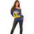 Barbados Independence Day Off Shoulder Sweater National Flag Design - Wonder Print Shop