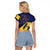 Barbados Independence Day Raglan Cropped T Shirt National Flag Design - Wonder Print Shop