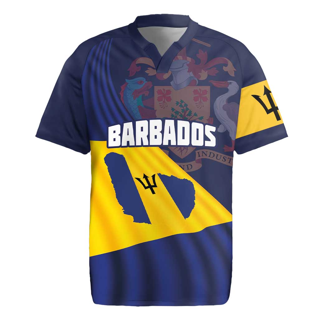 Barbados Independence Day Rugby Jersey National Flag Design - Wonder Print Shop