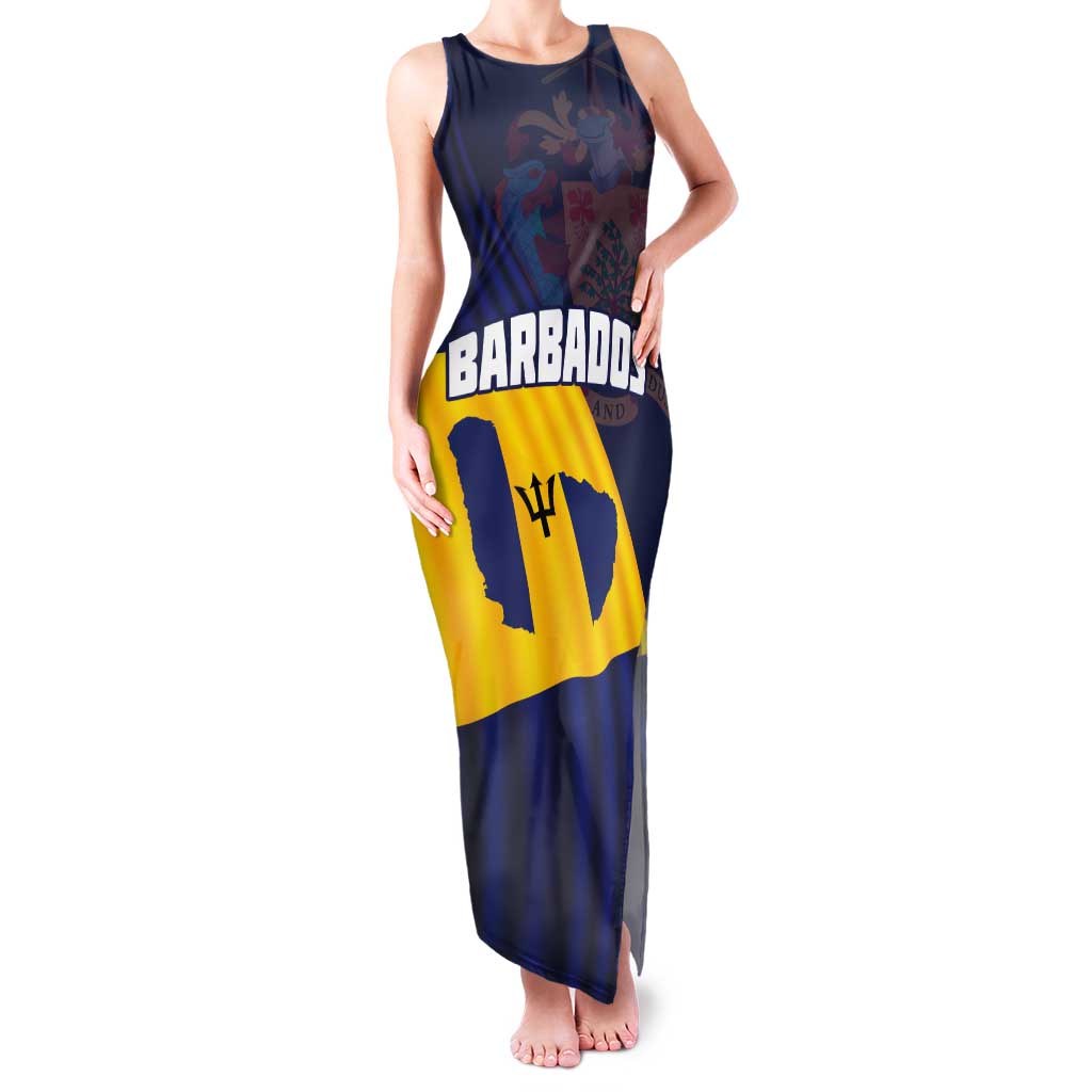 Barbados Independence Day Tank Maxi Dress National Flag Design - Wonder Print Shop