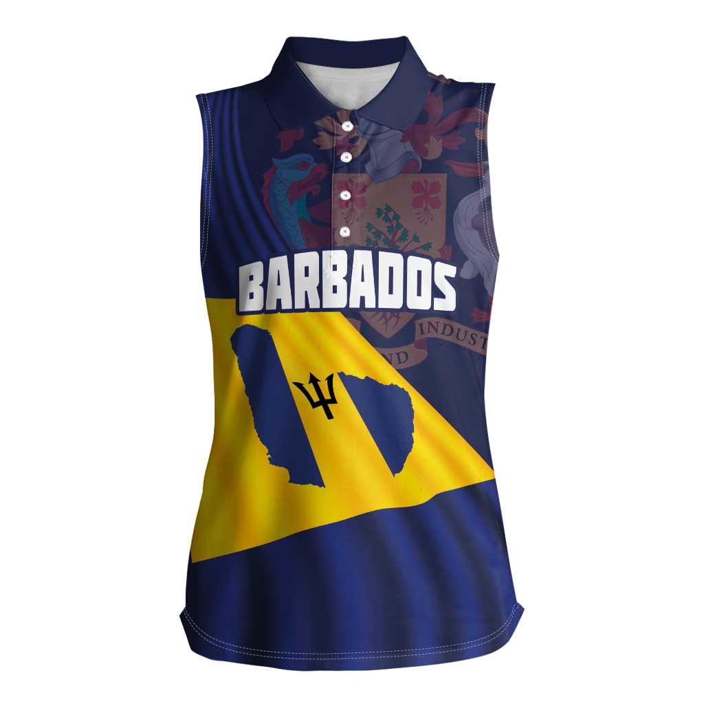 Barbados Independence Day Women Sleeveless Polo Shirt National Flag Design - Wonder Print Shop