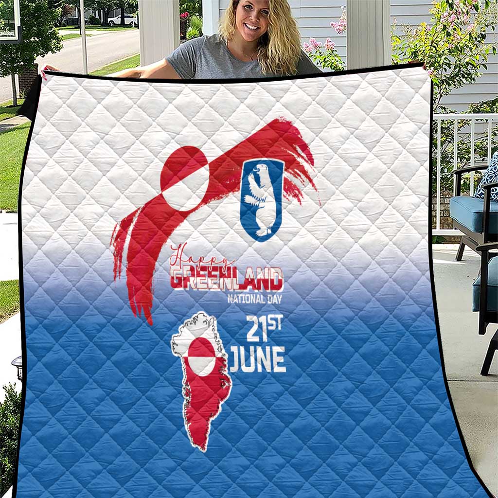 Greenland National Day Quilt National Country Flag and Emblem with The Map