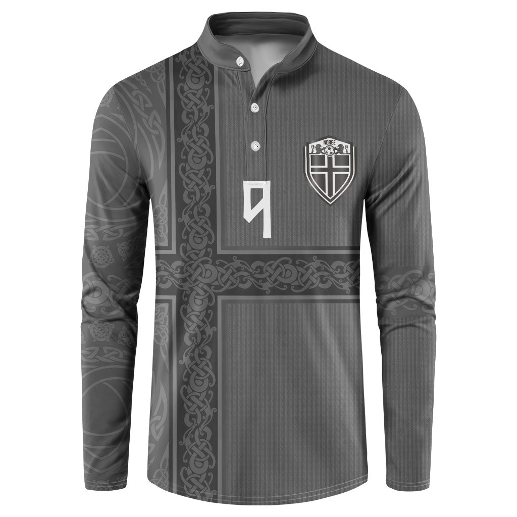 Norwegian Football Custom Button Sweatshirt Nordic Celtic Knot Cross Monochrome Scandinavian Design