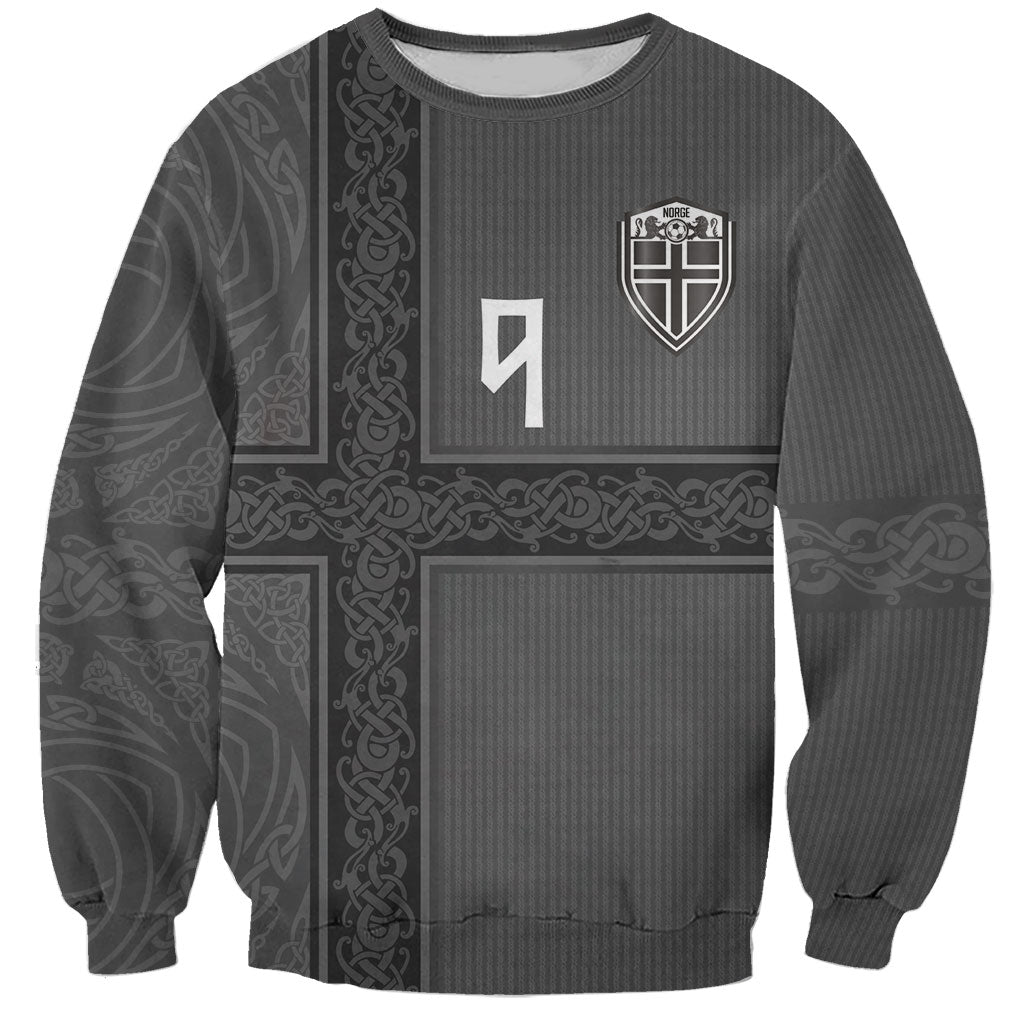 Norwegian Football Custom Sweatshirt Nordic Celtic Knot Cross Monochrome Scandinavian Design
