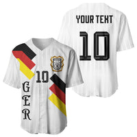 German Football Custom Baseball Jersey Retro Geometric Flag Stripe Heritage Shield Design