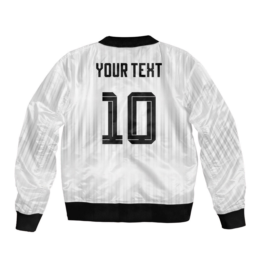 German Football Custom Bomber Jacket Retro Geometric Flag Stripe Heritage Shield Design