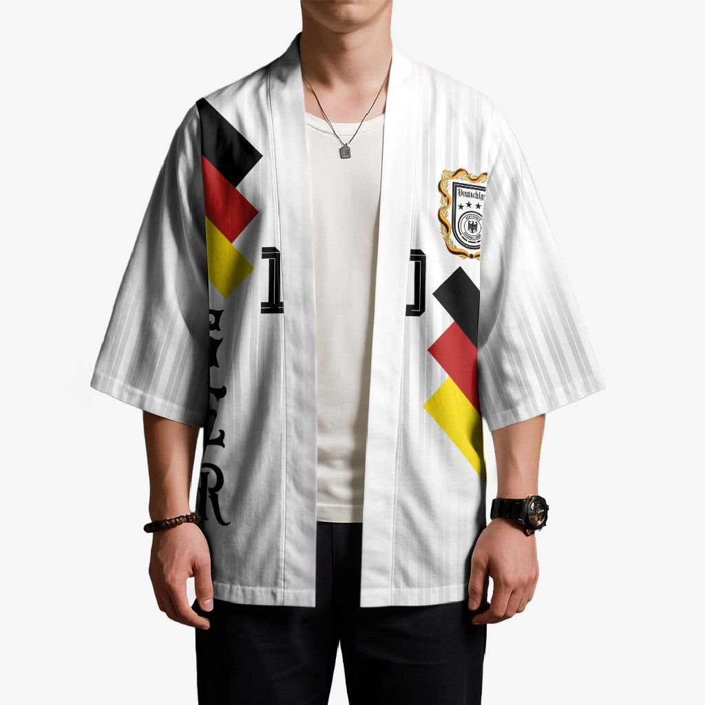 German Football Custom Kimono Retro Geometric Flag Stripe Heritage Shield Design