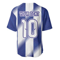 Argentinian Football Custom Baseball Jersey Fileteado Art Style Albiceleste Vertical Stripe
