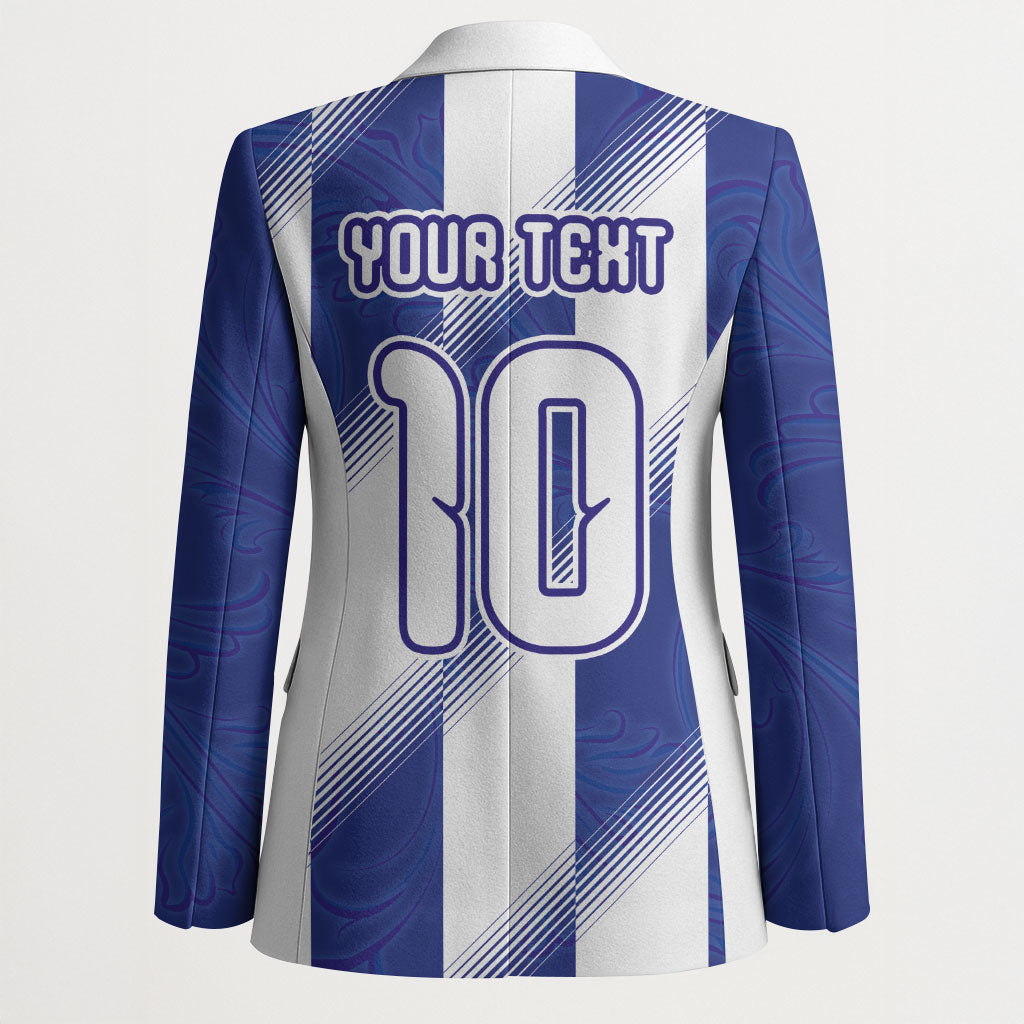 Argentinian Football Custom Blazer Fileteado Art Style Albiceleste Vertical Stripe