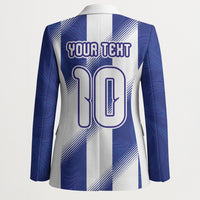 Argentinian Football Custom Blazer Fileteado Art Style Albiceleste Vertical Stripe