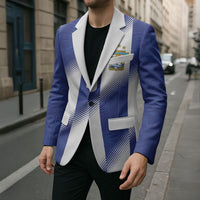 Argentinian Football Custom Blazer Fileteado Art Style Albiceleste Vertical Stripe