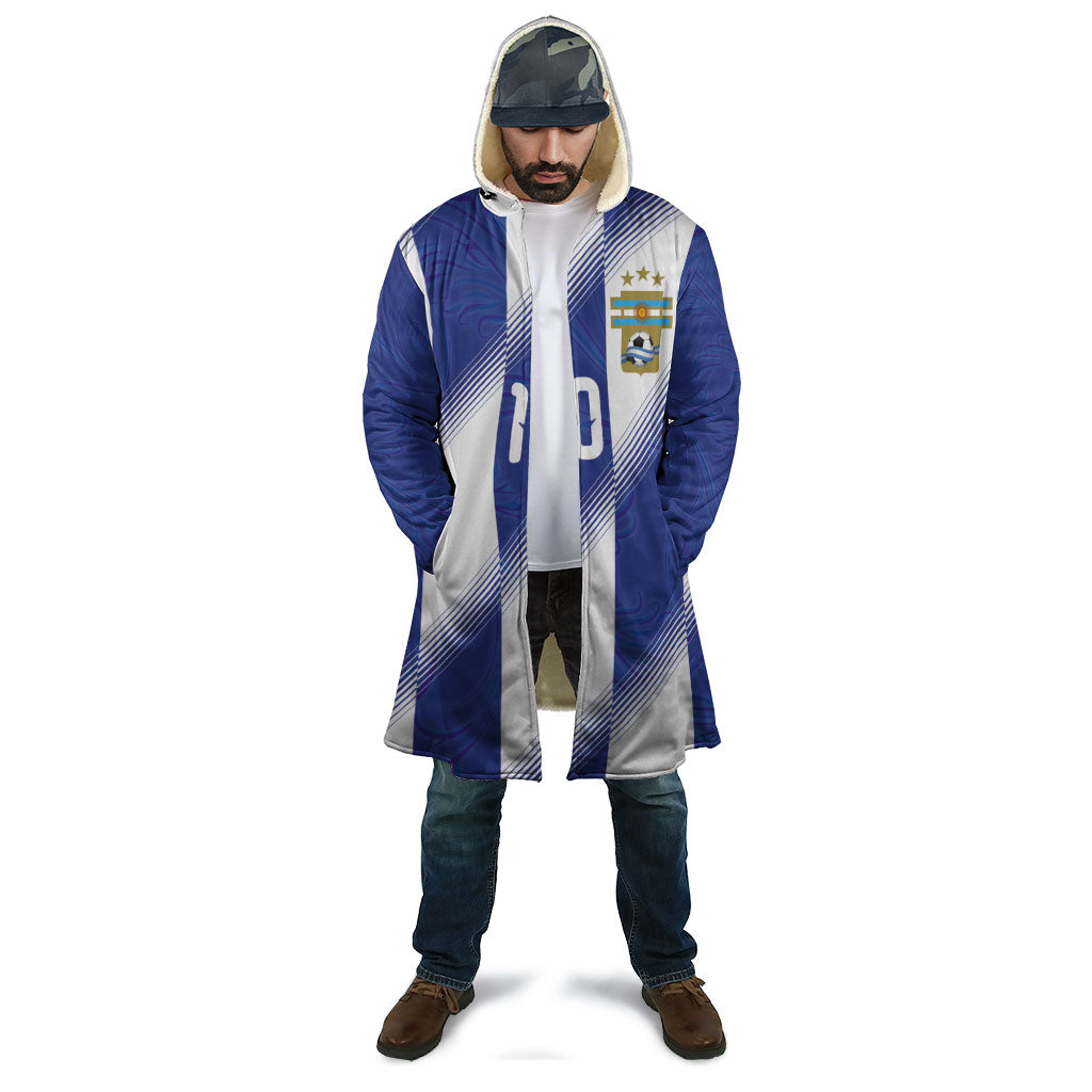 Argentinian Football Custom Cloak Fileteado Art Style Albiceleste Vertical Stripe