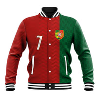 Portuguese Football Custom Baseball Jacket Wave Pattern Heritage Crest