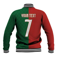 Portuguese Football Custom Baseball Jacket Wave Pattern Heritage Crest