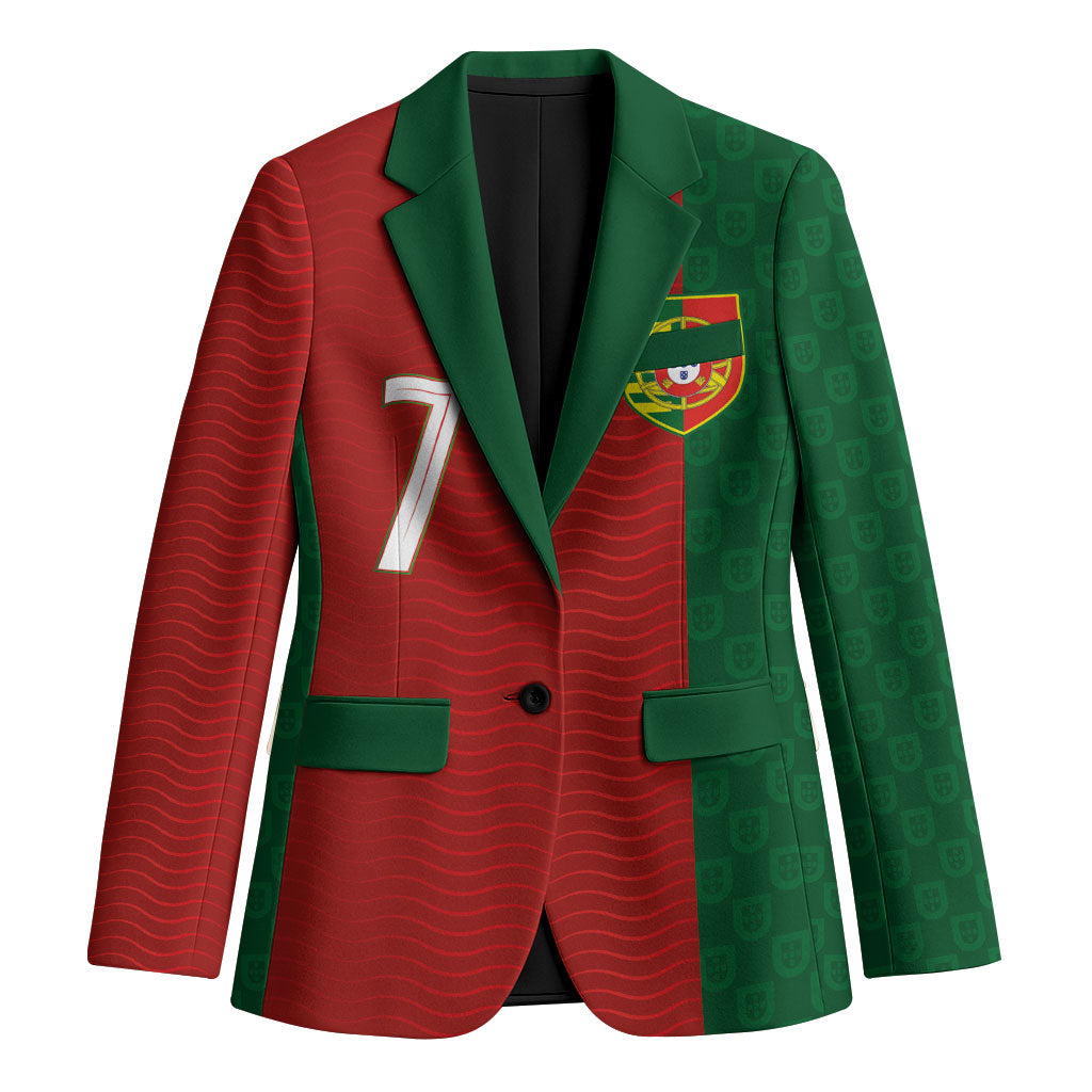 Portuguese Football Custom Blazer Wave Pattern Heritage Crest