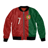 Portuguese Football Custom Bomber Jacket Wave Pattern Heritage Crest
