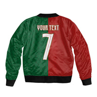 Portuguese Football Custom Bomber Jacket Wave Pattern Heritage Crest