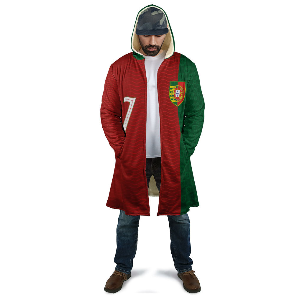 Portuguese Football Custom Cloak Wave Pattern Heritage Crest