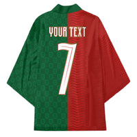 Portuguese Football Custom Kimono Wave Pattern Heritage Crest