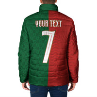 Portuguese Football Custom Padded Jacket Wave Pattern Heritage Crest