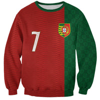 Portuguese Football Custom Sweatshirt Wave Pattern Heritage Crest