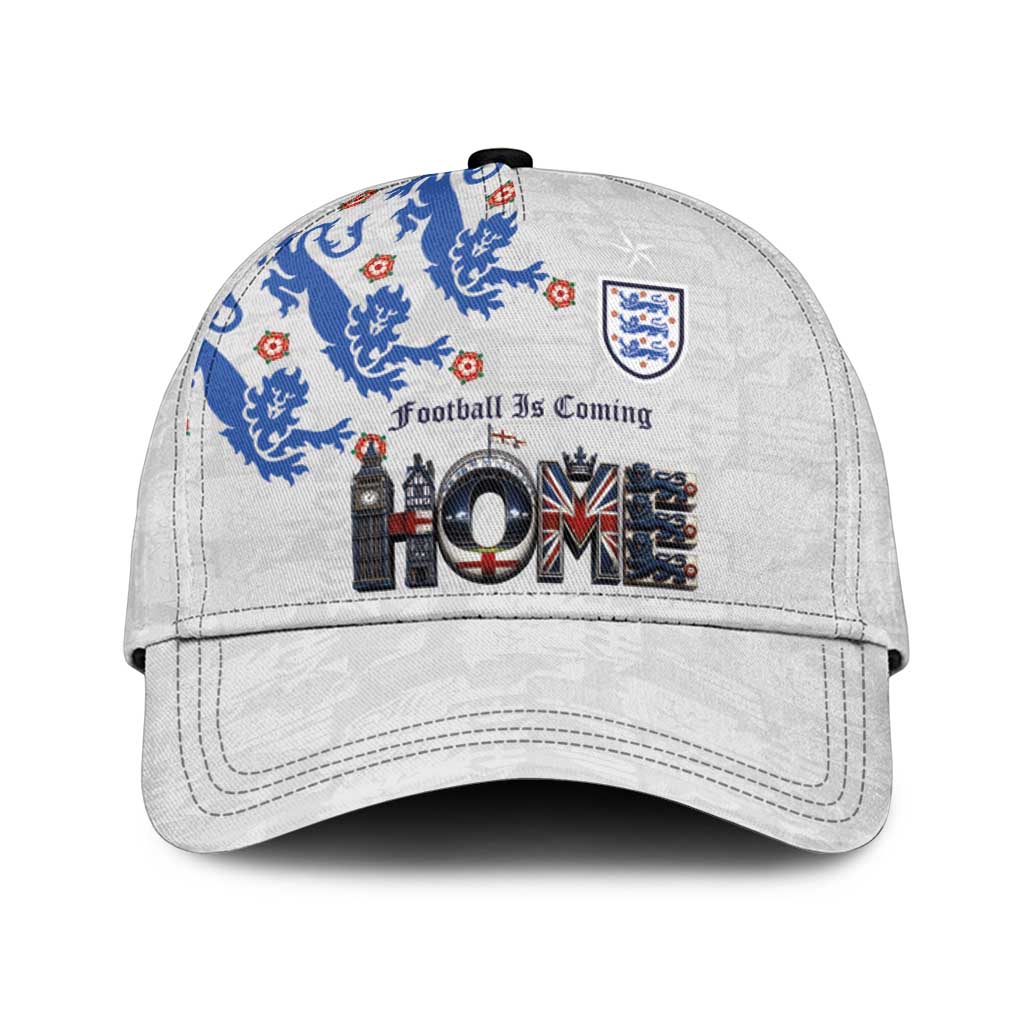 England National Football Classic Cap Football is Coming Home Typography Sporty Style