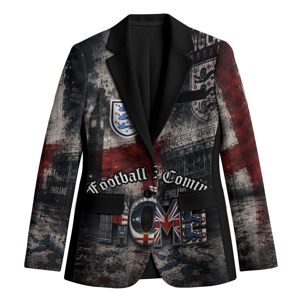 England National Football Blazer Football is Coming Home Typography Grunge Style
