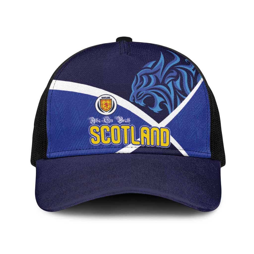 Scotland National Football Baseball Net Cap Lions with Flag Sporty Tartan Style