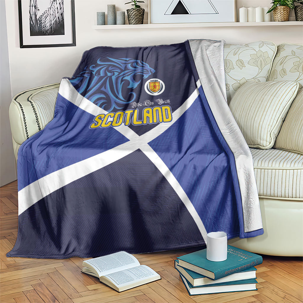 Scotland National Football Blanket Lions with Flag Sporty Tartan Style