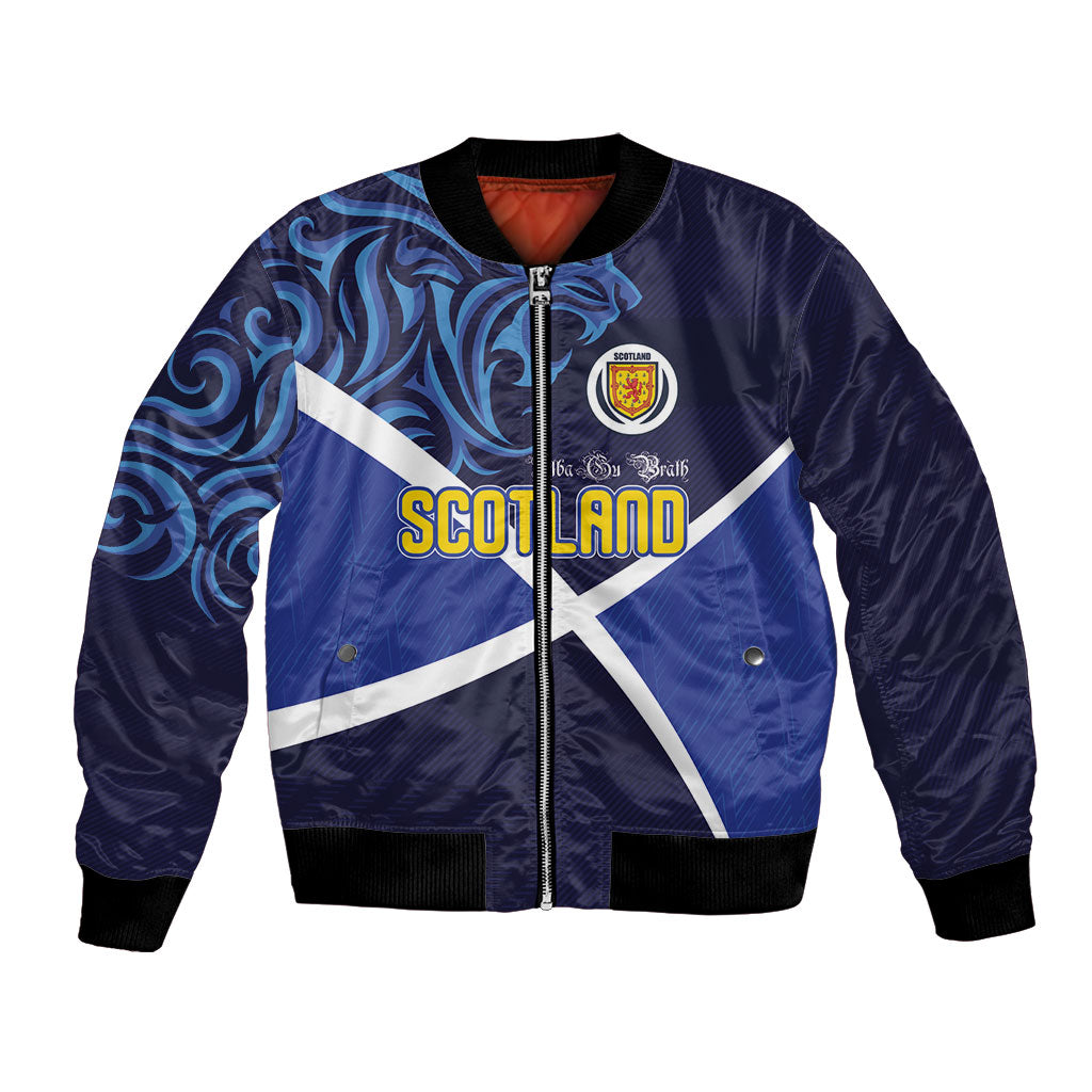 Custom Scotland National Football Bomber Jacket Lions with Flag Sporty Tartan Style
