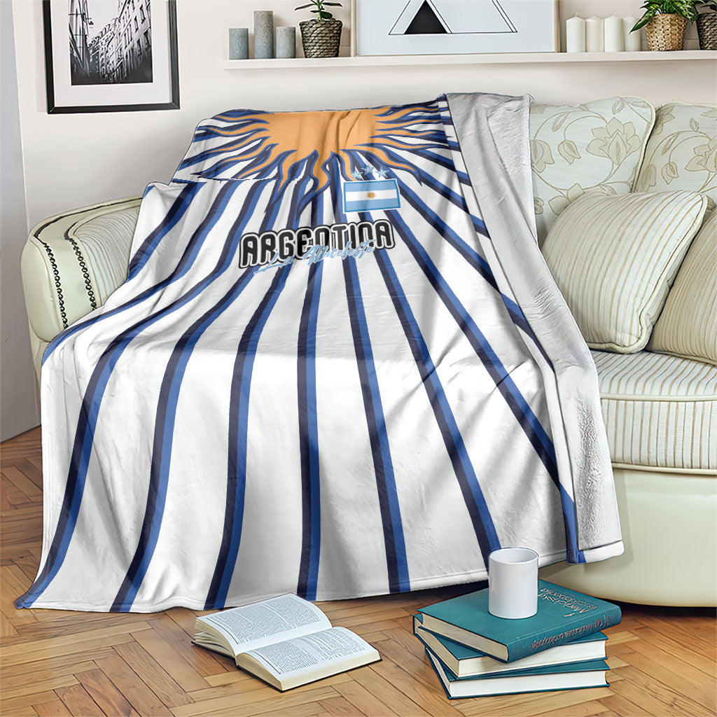 Argentina National Football Blanket Sun Of May Retro Starburst Graphic Art
