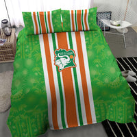 Cote d'Ivoire Bedding Set The Elephants with African Pattern Stripes