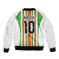 Custom Cote d'Ivoire Bomber Jacket The Elephants with African Pattern Stripes