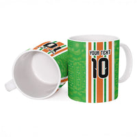 Custom Cote d'Ivoire Ceramic Mug The Elephants with African Pattern Stripes