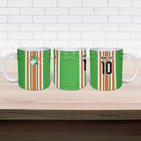 Custom Cote d'Ivoire Ceramic Mug The Elephants with African Pattern Stripes