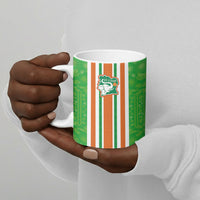 Custom Cote d'Ivoire Ceramic Mug The Elephants with African Pattern Stripes